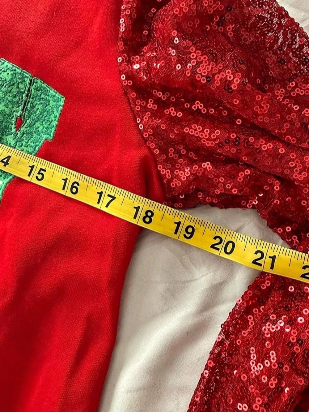 Women's Red Sequin Sleeve Holiday Dress Size Small - Picture 2 of 7
